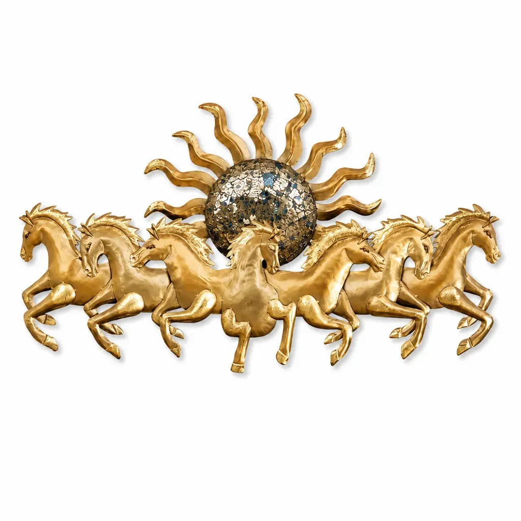 [SUW-011] 7 Running Horses Metal Wall Art