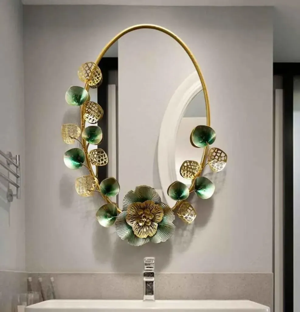 Luxury Oval Floral Wall Mirror