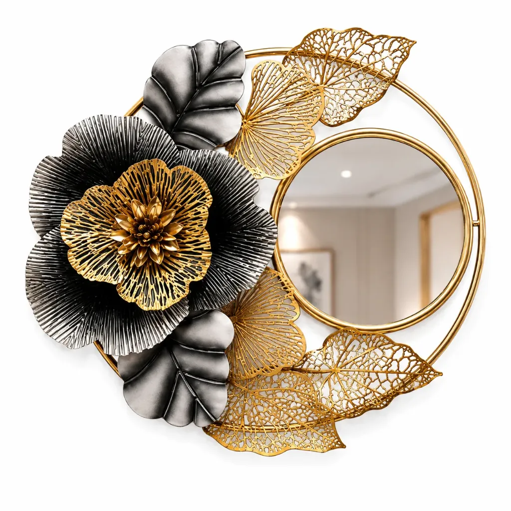 Floral Metal Wall Mirror