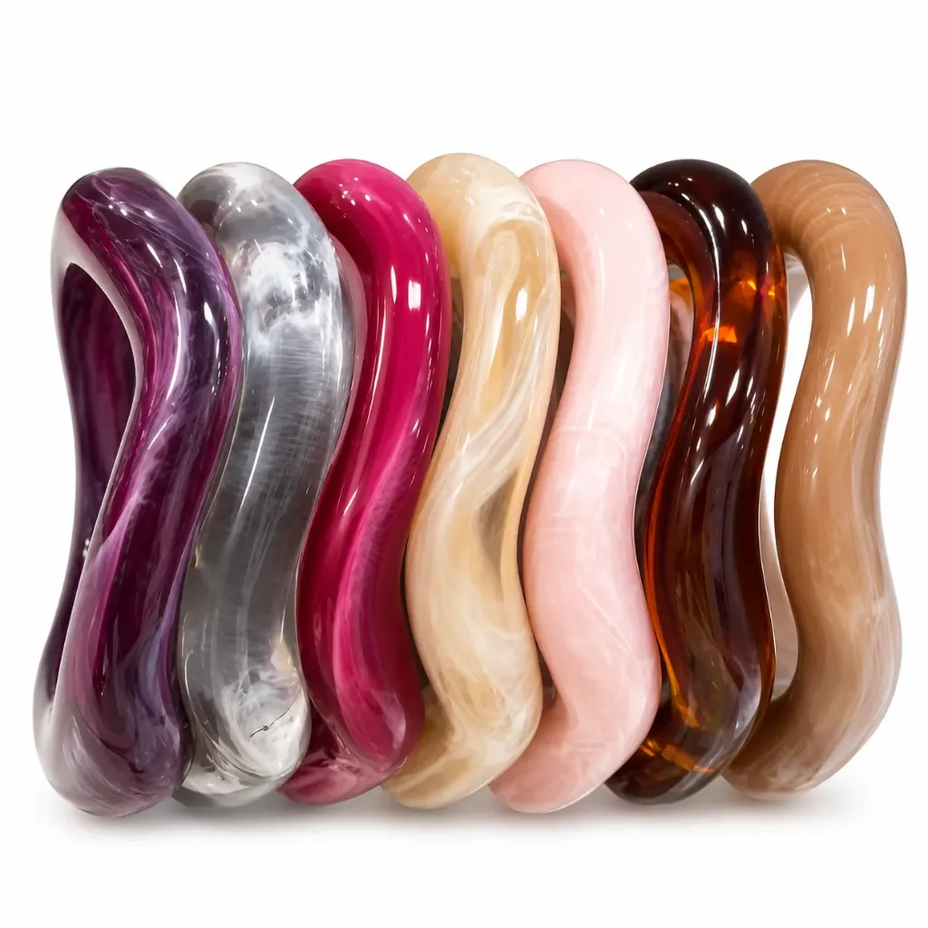[santosh fashion] Glossy Resin Wave Bangles for Women